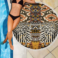 African Tribal Pattern With Wild Animal Skins Beach Blanket