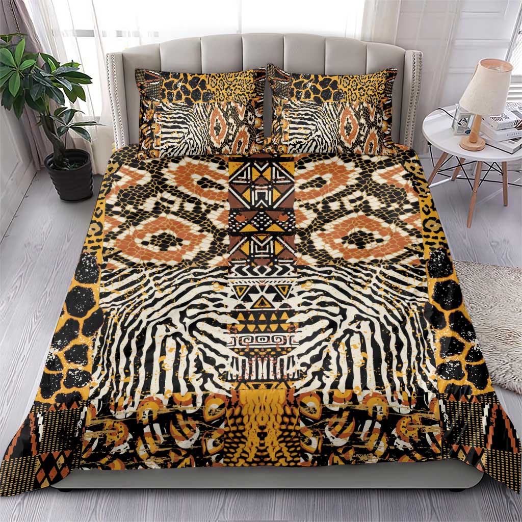 African Tribal Pattern With Wild Animal Skins Bedding Set