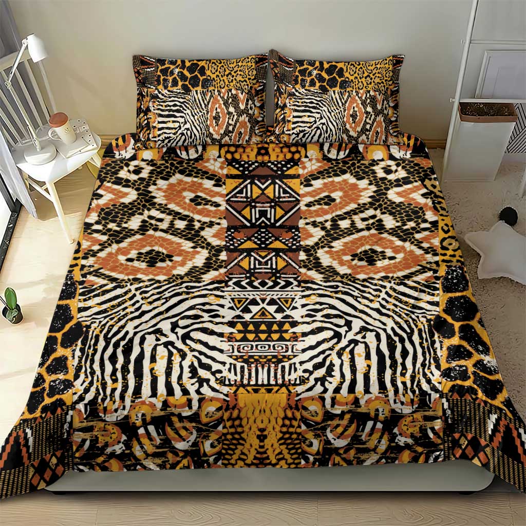 African Tribal Pattern With Wild Animal Skins Bedding Set
