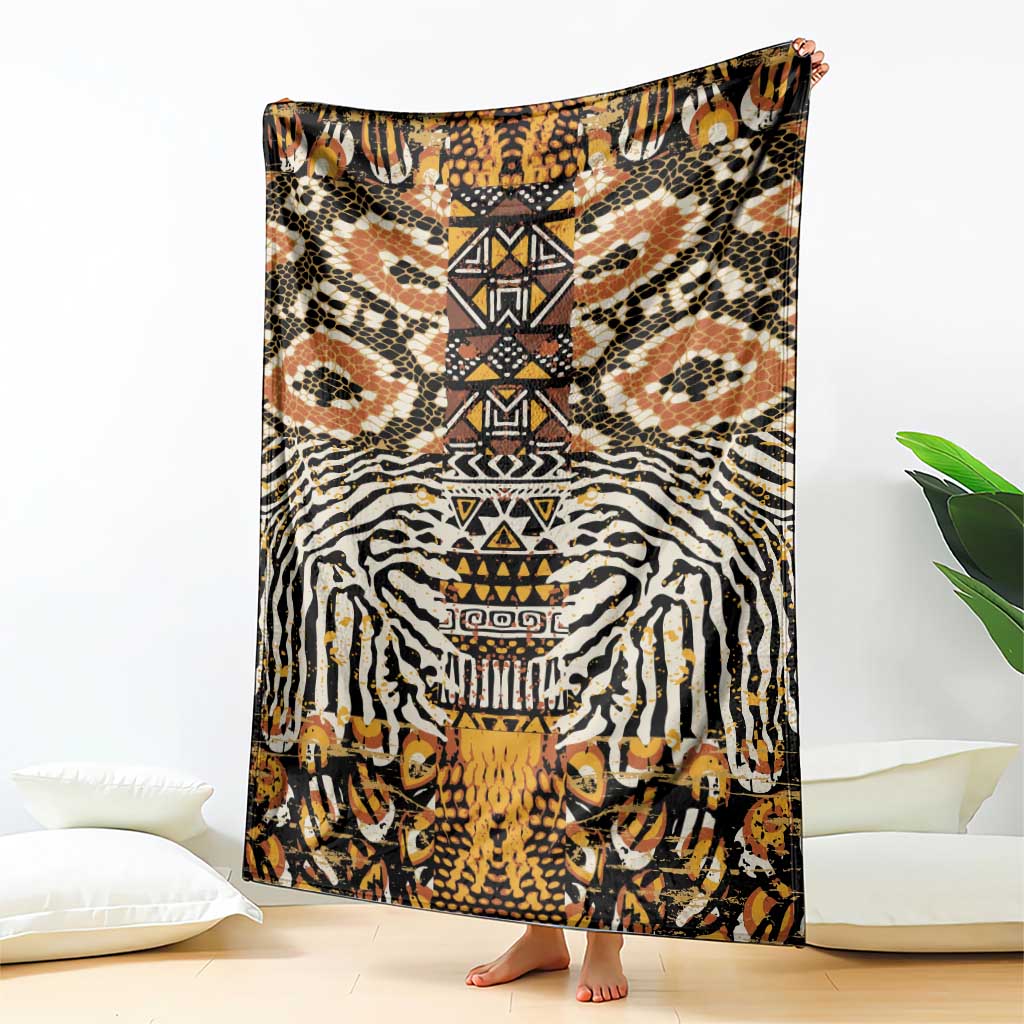 African Tribal Pattern With Wild Animal Skins Blanket