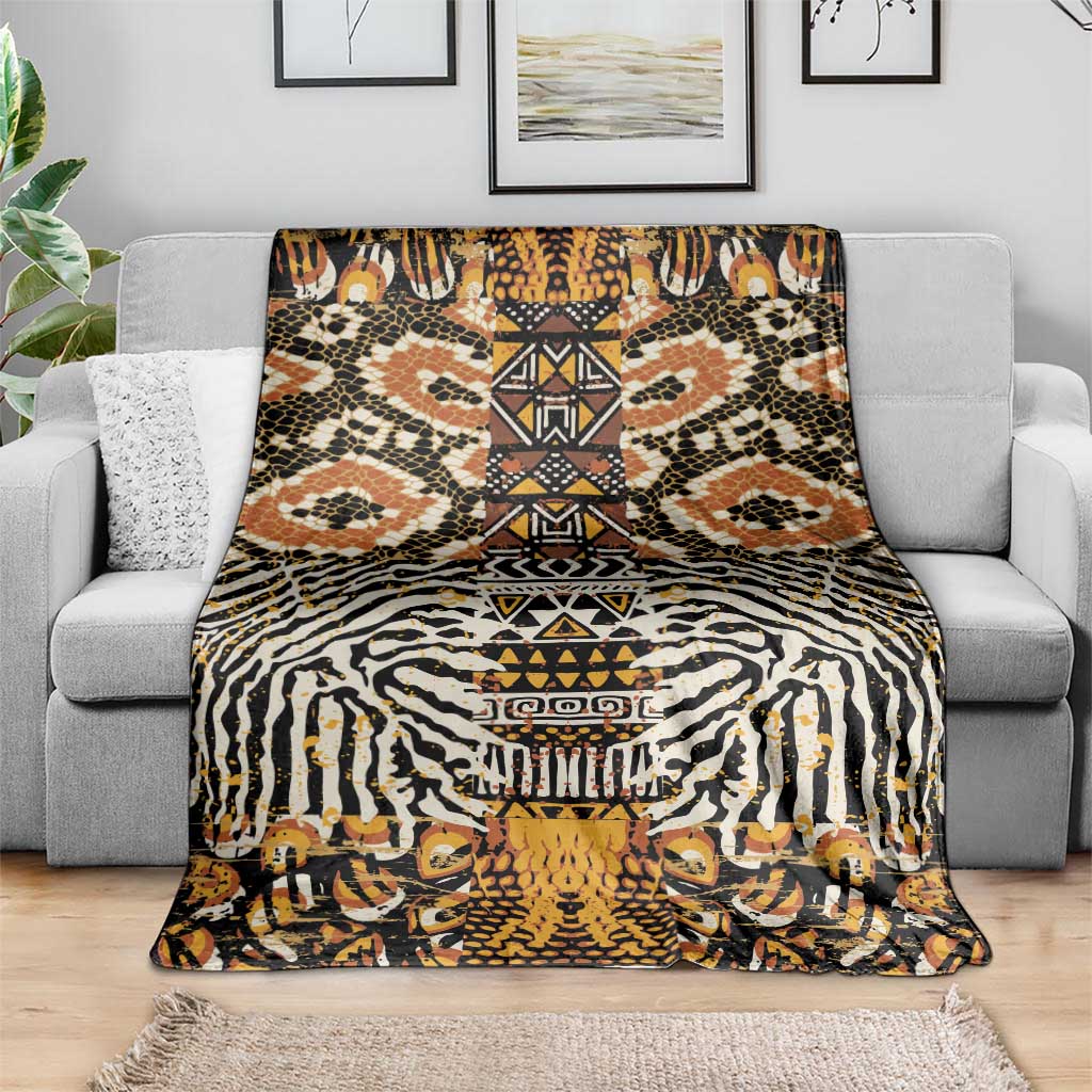 African Tribal Pattern With Wild Animal Skins Blanket