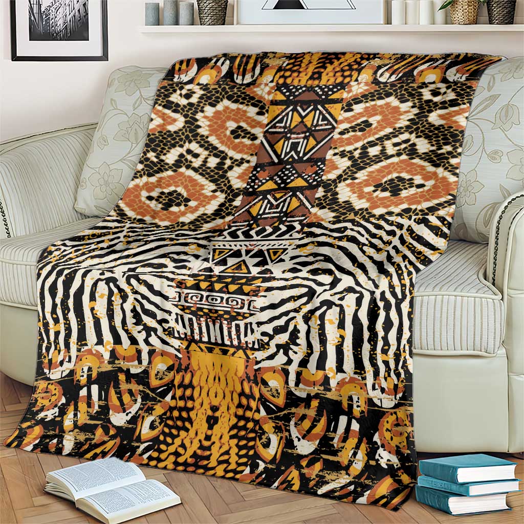 African Tribal Pattern With Wild Animal Skins Blanket
