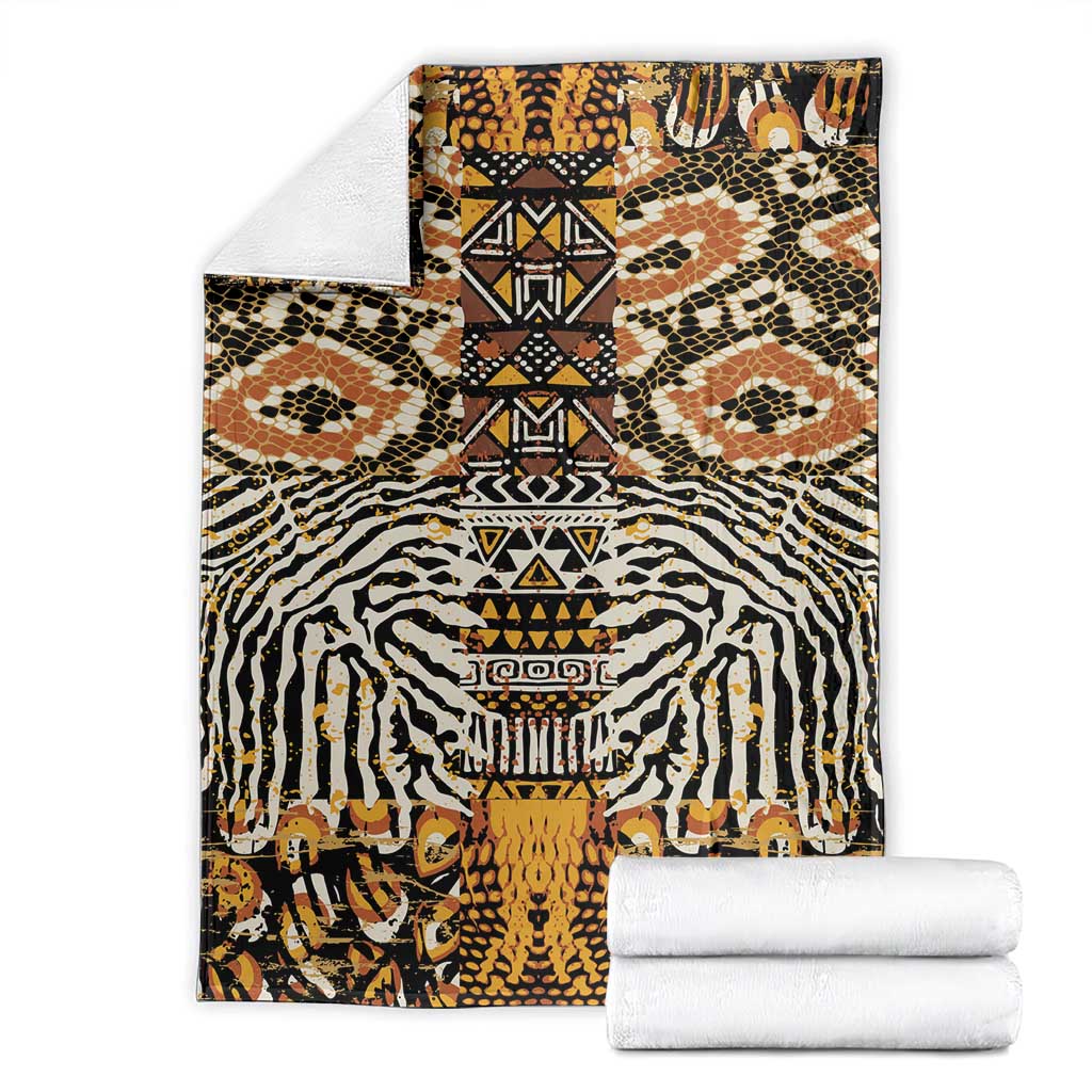 African Tribal Pattern With Wild Animal Skins Blanket