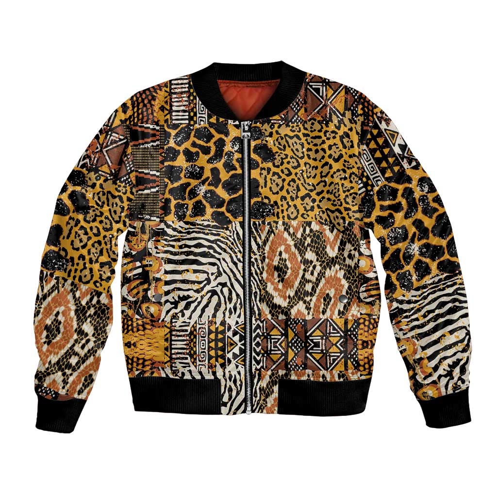 African Tribal Pattern With Wild Animal Skins Bomber Jacket
