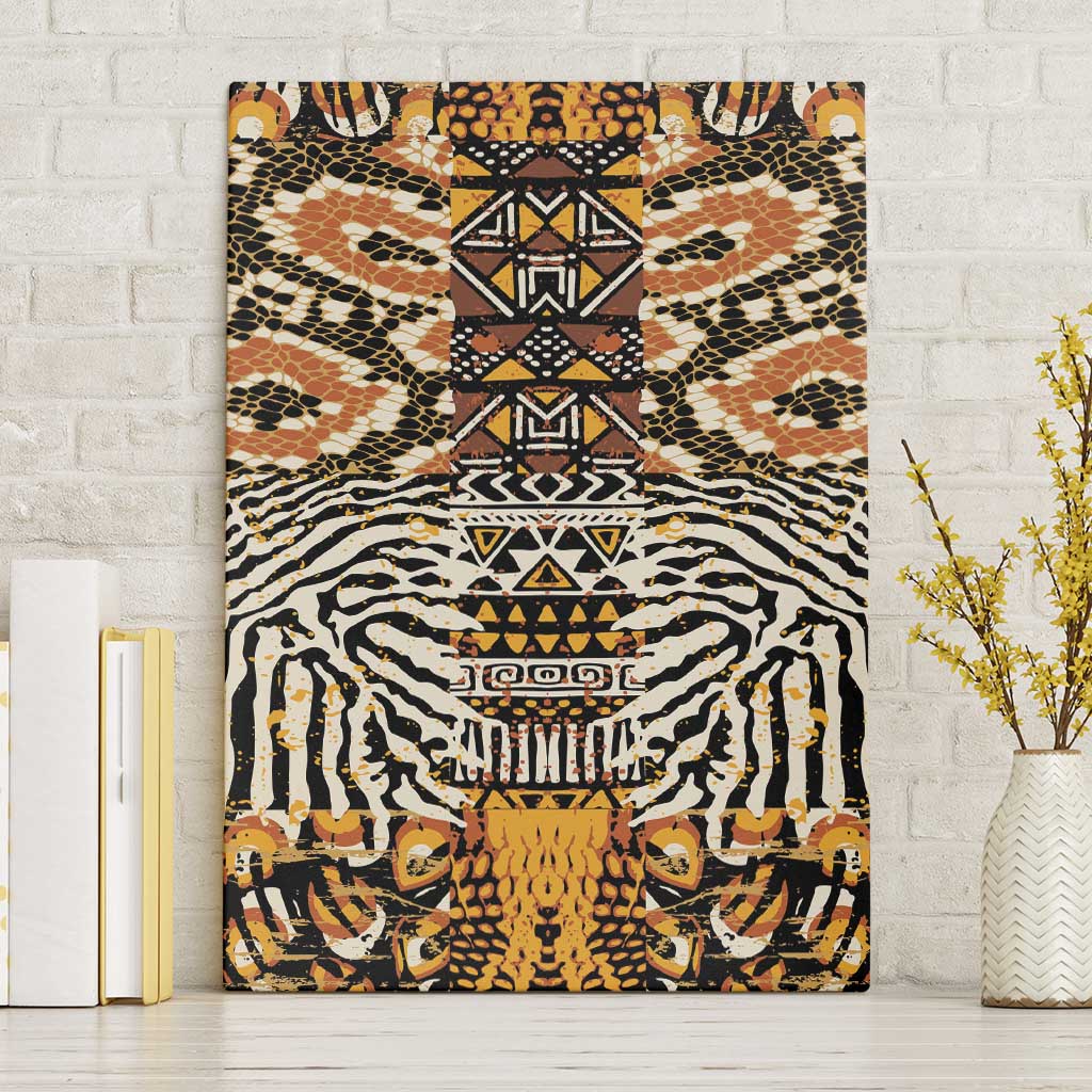 African Tribal Pattern With Wild Animal Skins Canvas Wall Art
