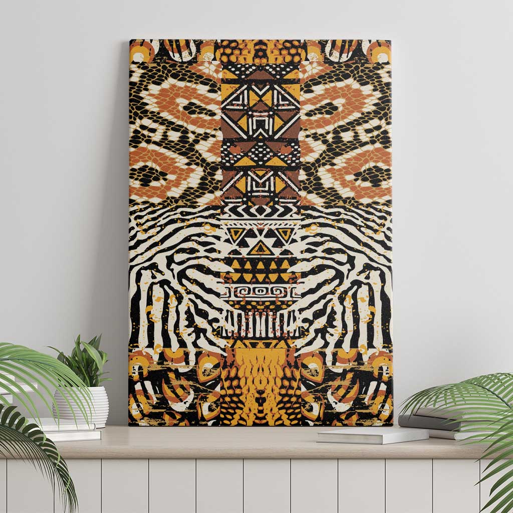 African Tribal Pattern With Wild Animal Skins Canvas Wall Art
