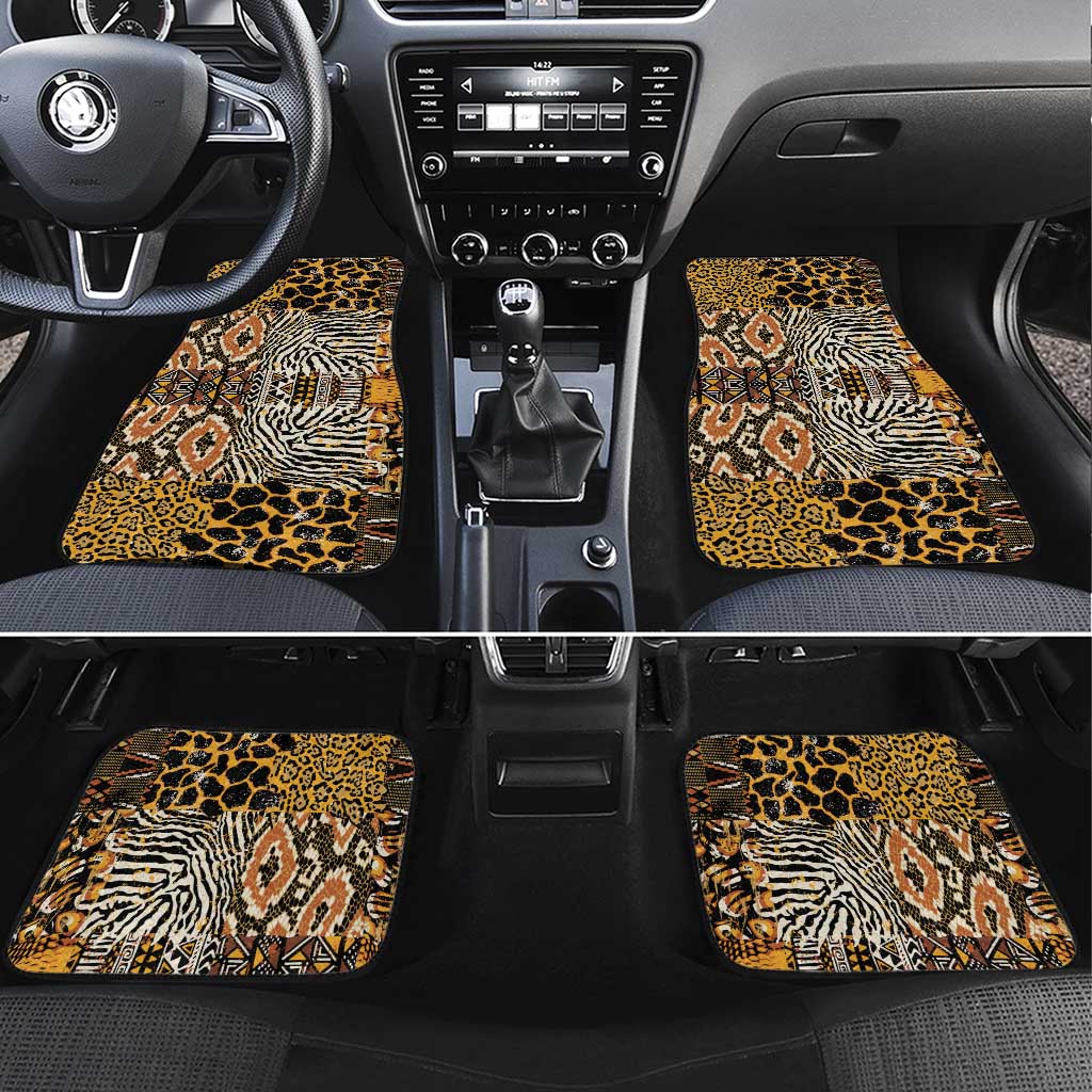 African Tribal Pattern With Wild Animal Skins Car Mats