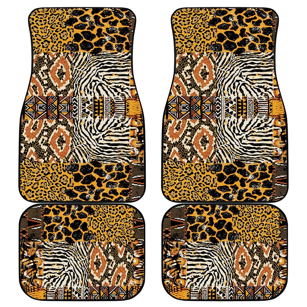African Tribal Pattern With Wild Animal Skins Car Mats