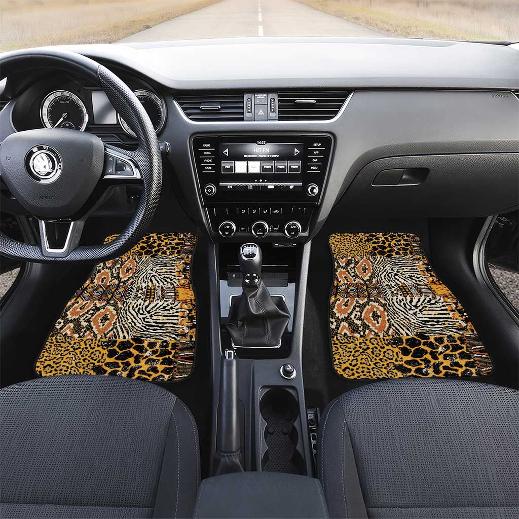 African Tribal Pattern With Wild Animal Skins Car Mats