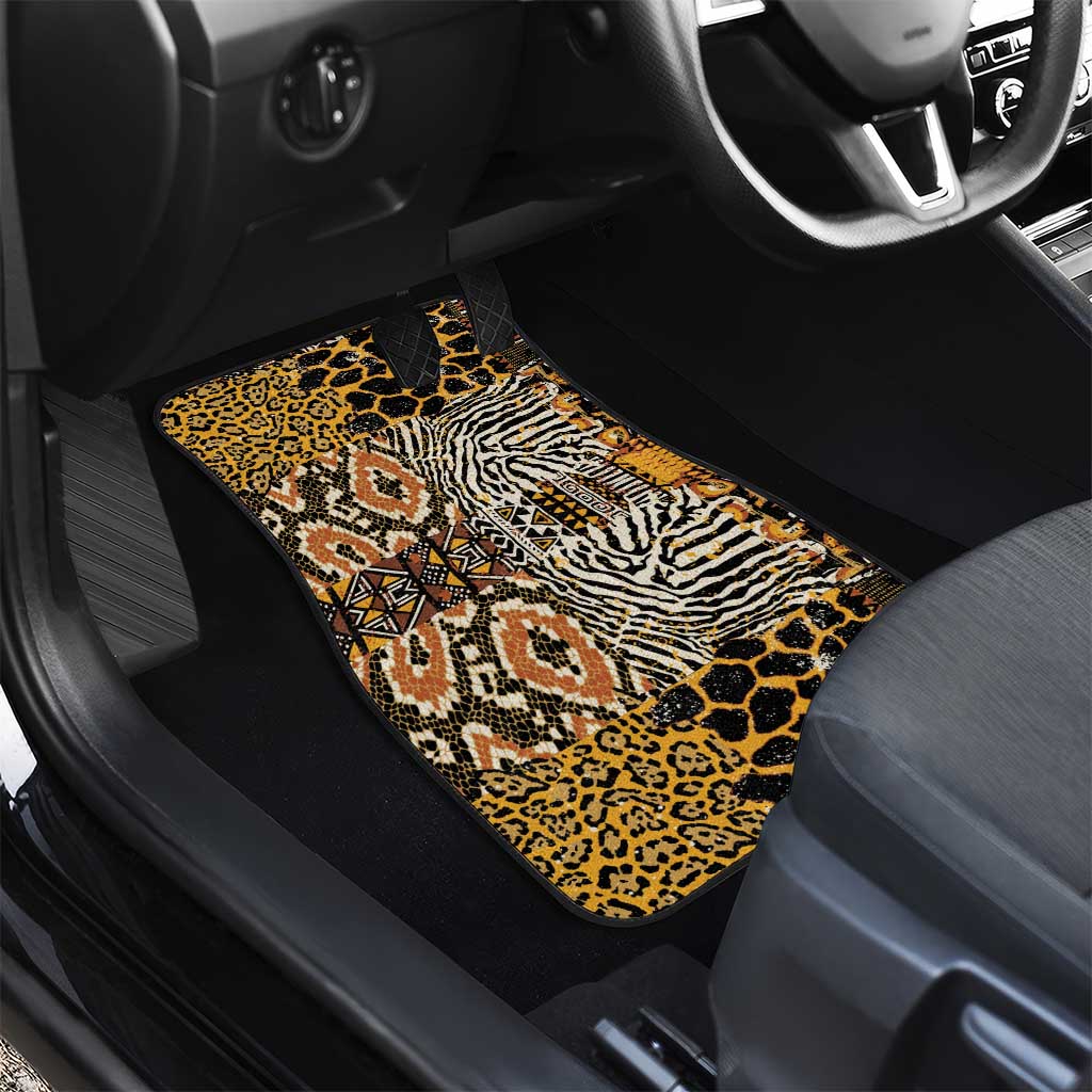 African Tribal Pattern With Wild Animal Skins Car Mats