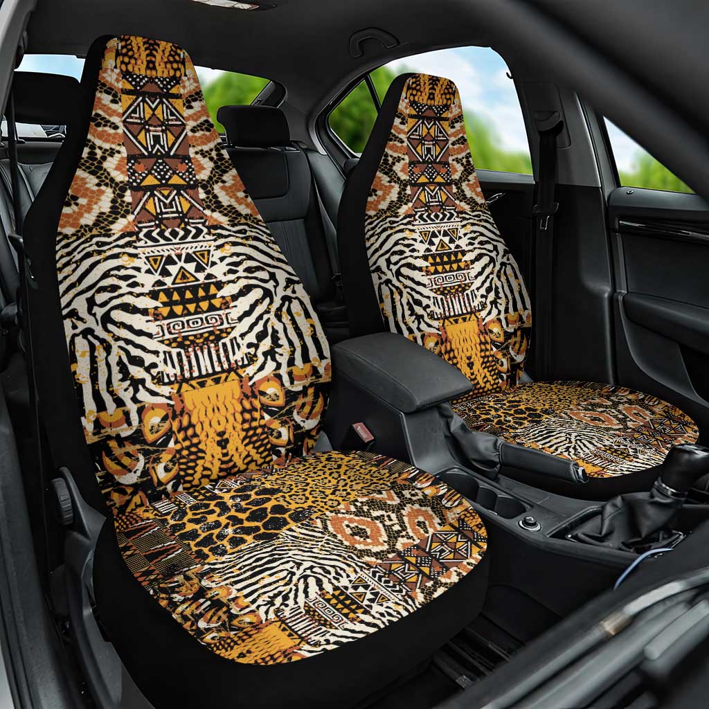 African Tribal Pattern With Wild Animal Skins Car Seat Cover