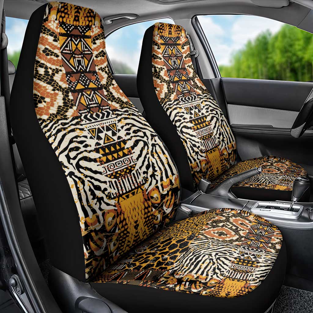 African Tribal Pattern With Wild Animal Skins Car Seat Cover