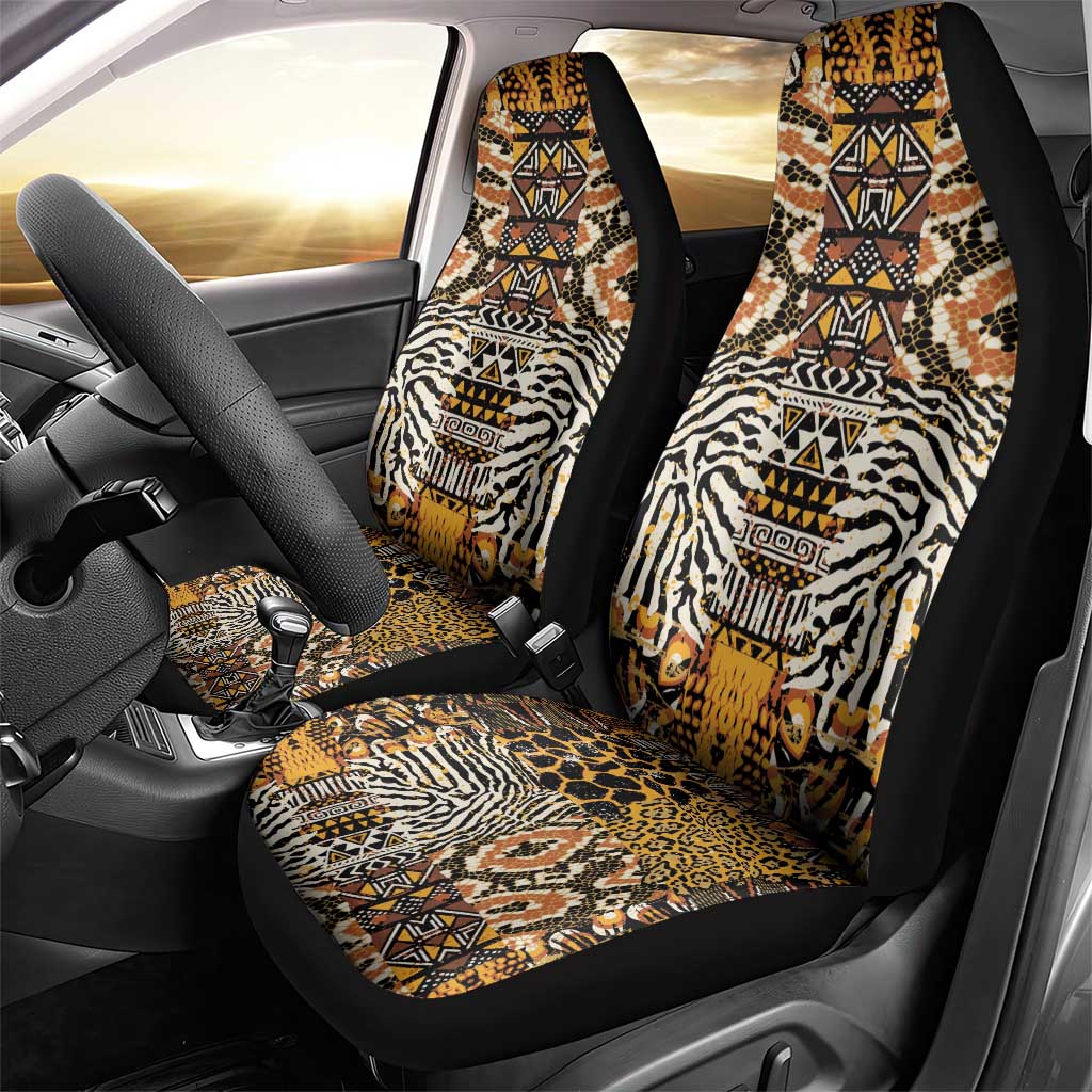 African Tribal Pattern With Wild Animal Skins Car Seat Cover