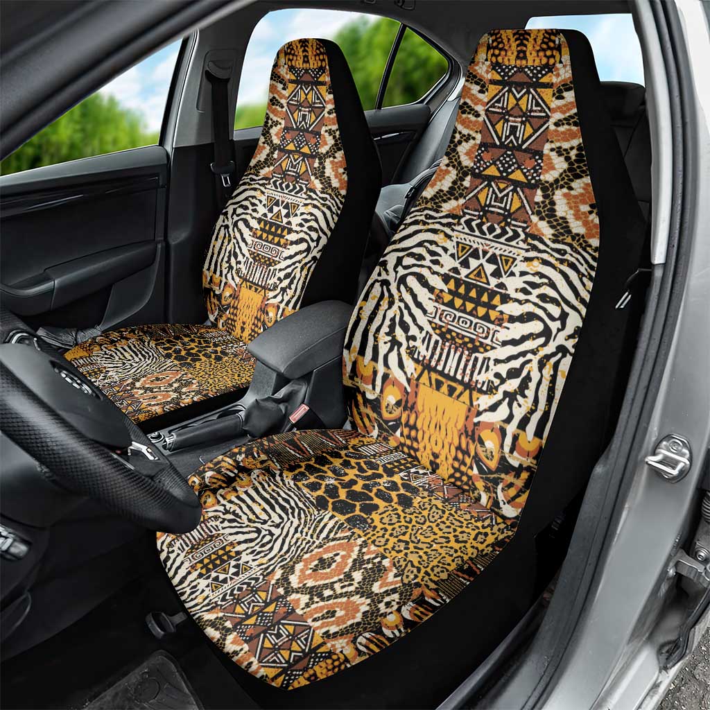 African Tribal Pattern With Wild Animal Skins Car Seat Cover