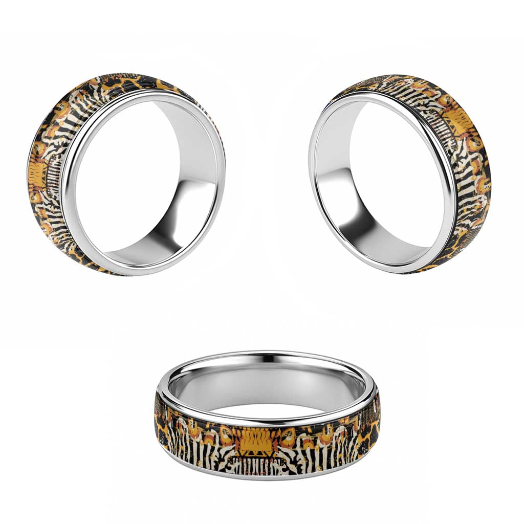 African Tribal Pattern With Wild Animal Skins Classic Ring - Wonder Print Shop