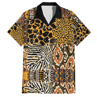 African Tribal Pattern With Wild Animal Skins Family Matching Summer Maxi Dress and Hawaiian Shirt