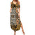 African Tribal Pattern With Wild Animal Skins Family Matching Summer Maxi Dress and Hawaiian Shirt