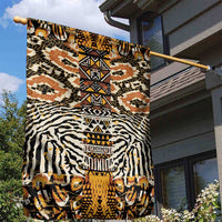 African Tribal Pattern With Wild Animal Skins Garden Flag