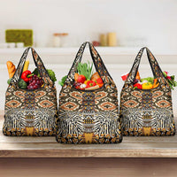 African Tribal Pattern With Wild Animal Skins Grocery Bag