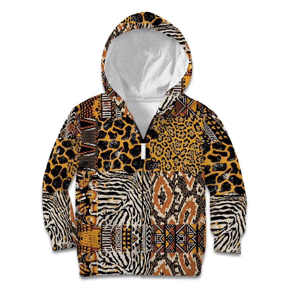 African Tribal Pattern With Wild Animal Skins Kid Hoodie
