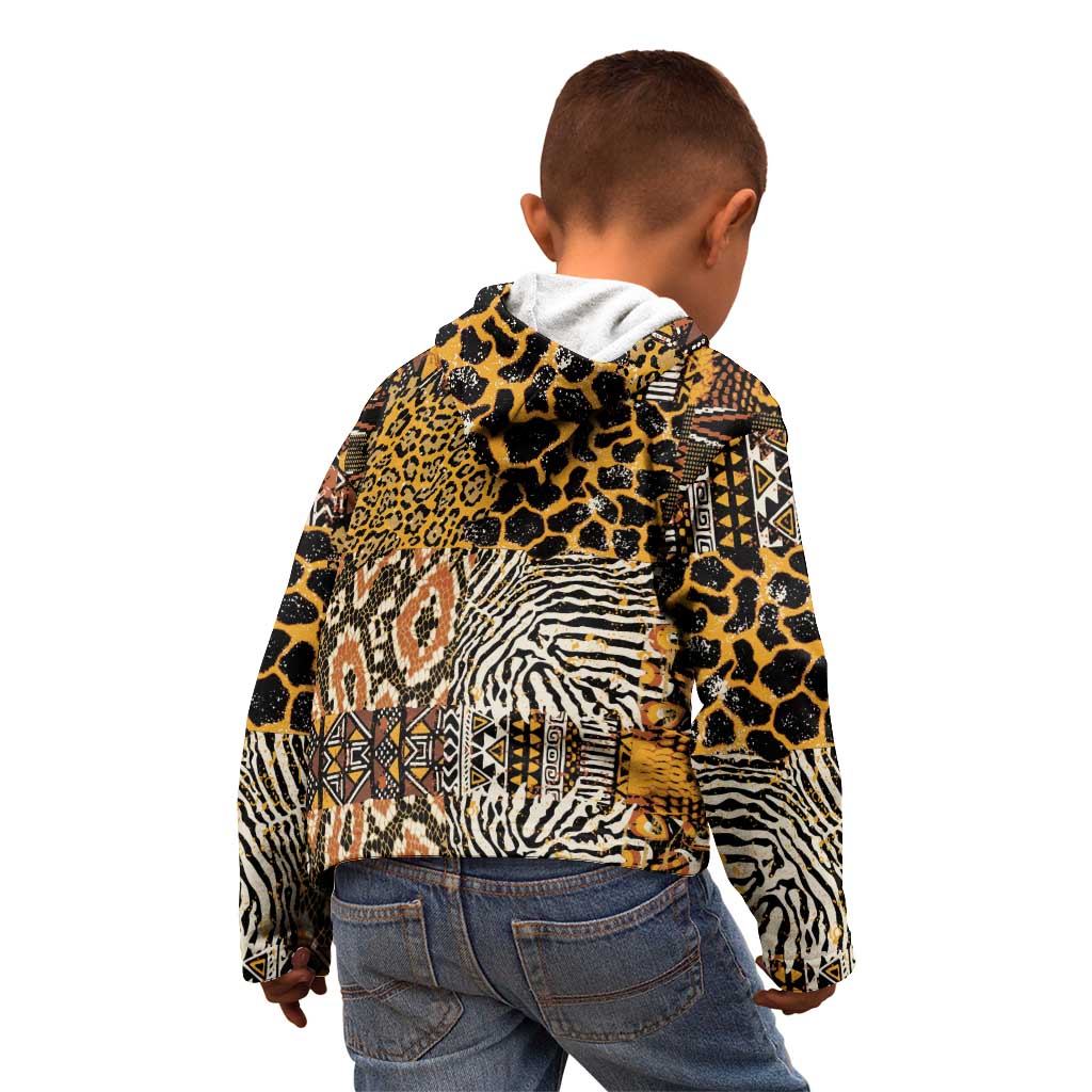 African Tribal Pattern With Wild Animal Skins Kid Hoodie