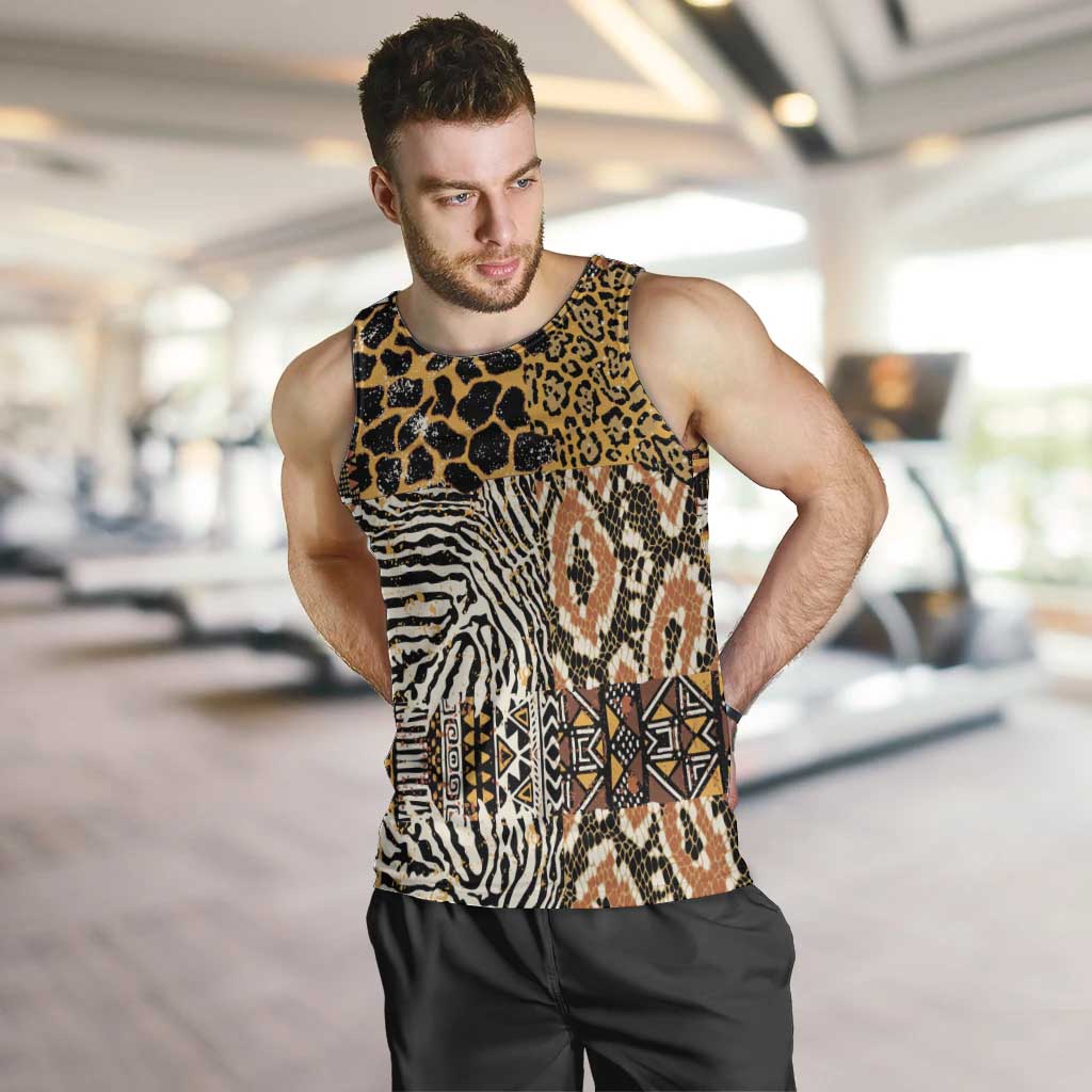African Tribal Pattern With Wild Animal Skins Men Tank Top
