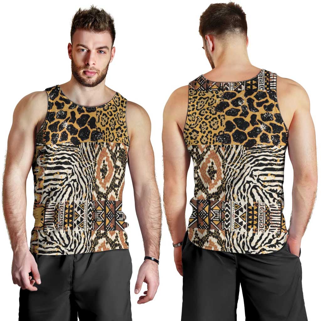 African Tribal Pattern With Wild Animal Skins Men Tank Top