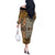 African Tribal Pattern With Wild Animal Skins Off The Shoulder Long Sleeve Dress