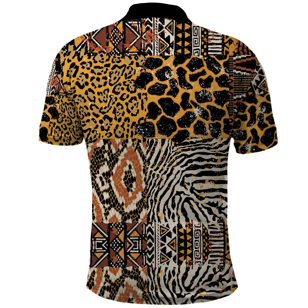 African Tribal Pattern With Wild Animal Skins Polo Shirt