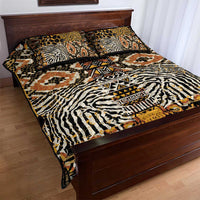 African Tribal Pattern With Wild Animal Skins Quilt Bed Set