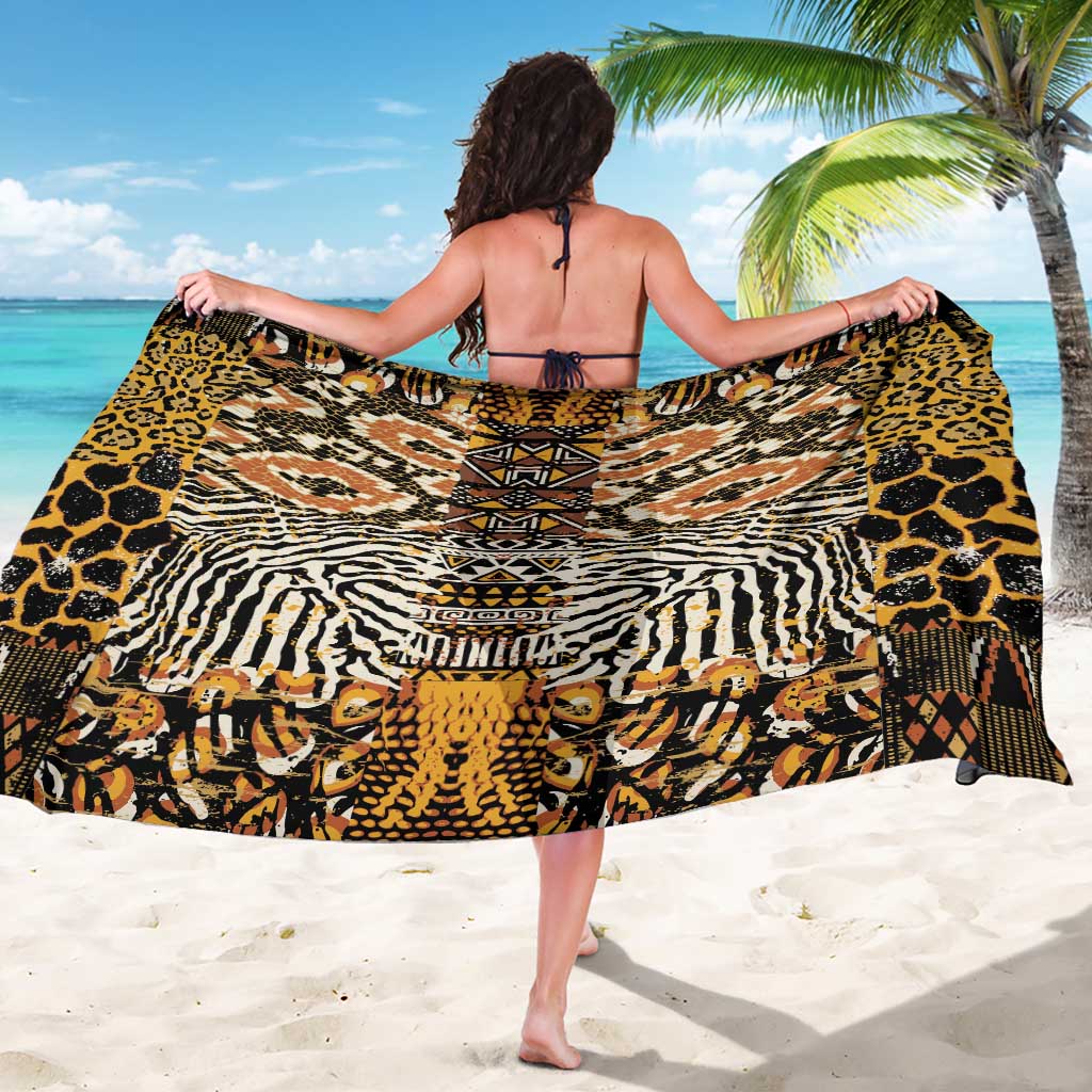 African Tribal Pattern With Wild Animal Skins Sarong