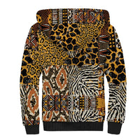 African Tribal Pattern With Wild Animal Skins Sherpa Hoodie