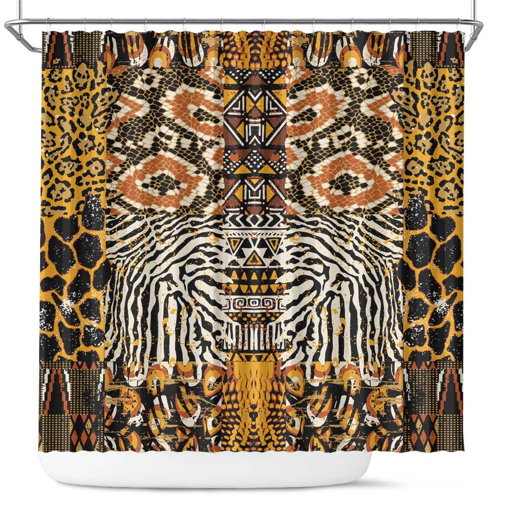 African Tribal Pattern With Wild Animal Skins Shower Curtain