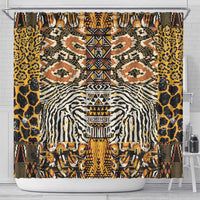 African Tribal Pattern With Wild Animal Skins Shower Curtain