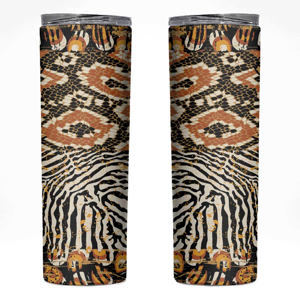 African Tribal Pattern With Wild Animal Skins Skinny Tumbler