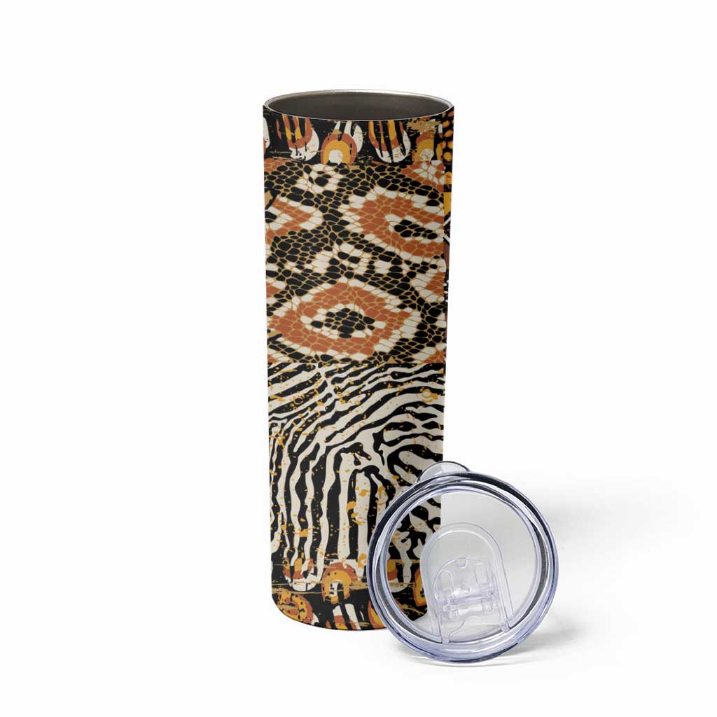 African Tribal Pattern With Wild Animal Skins Skinny Tumbler
