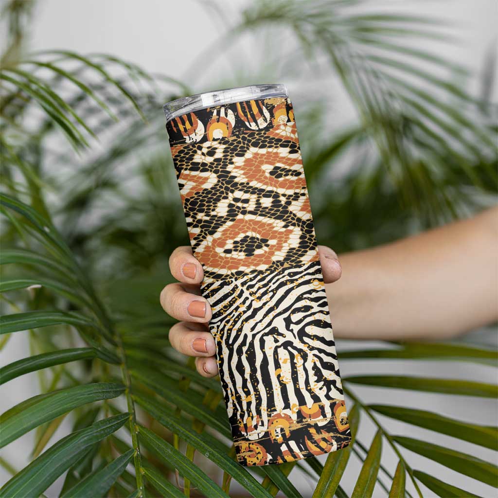 African Tribal Pattern With Wild Animal Skins Skinny Tumbler