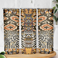African Tribal Pattern With Wild Animal Skins Skinny Tumbler