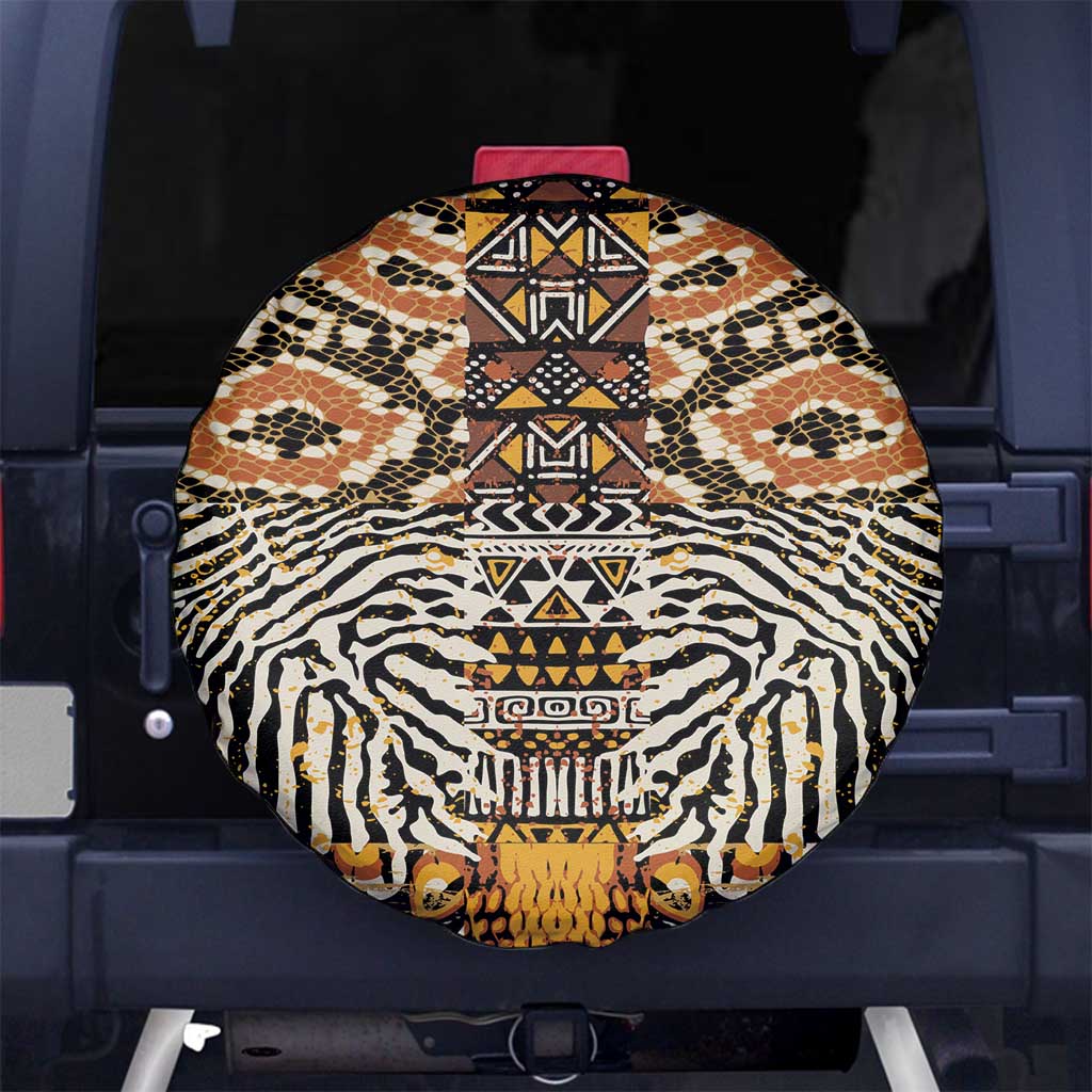 African Tribal Pattern With Wild Animal Skins Spare Tire Cover