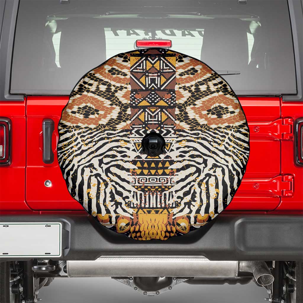 African Tribal Pattern With Wild Animal Skins Spare Tire Cover