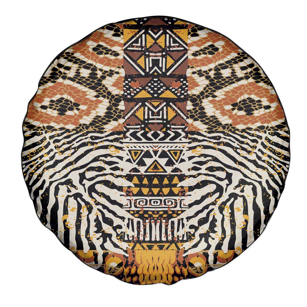 African Tribal Pattern With Wild Animal Skins Spare Tire Cover