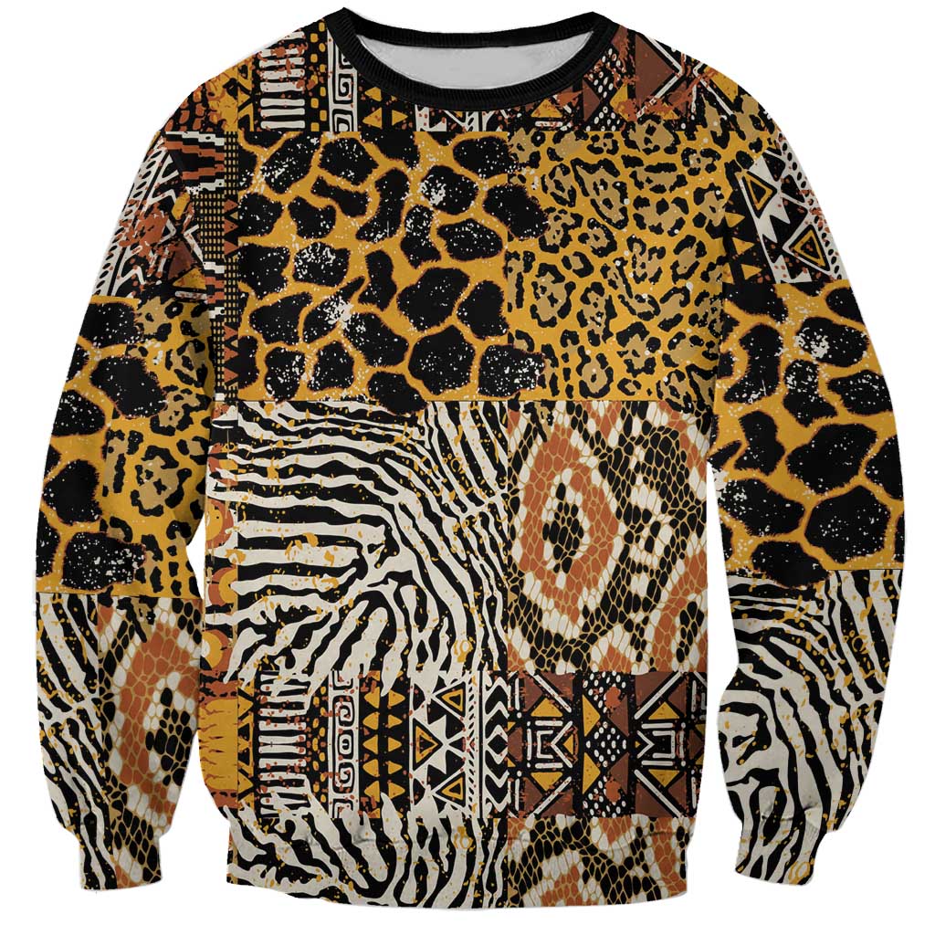 African Tribal Pattern With Wild Animal Skins Sweatshirt