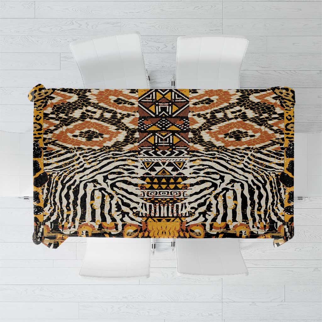 African Tribal Pattern With Wild Animal Skins Tablecloth