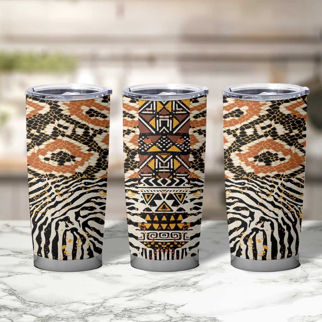African Tribal Pattern With Wild Animal Skins Tumbler Cup
