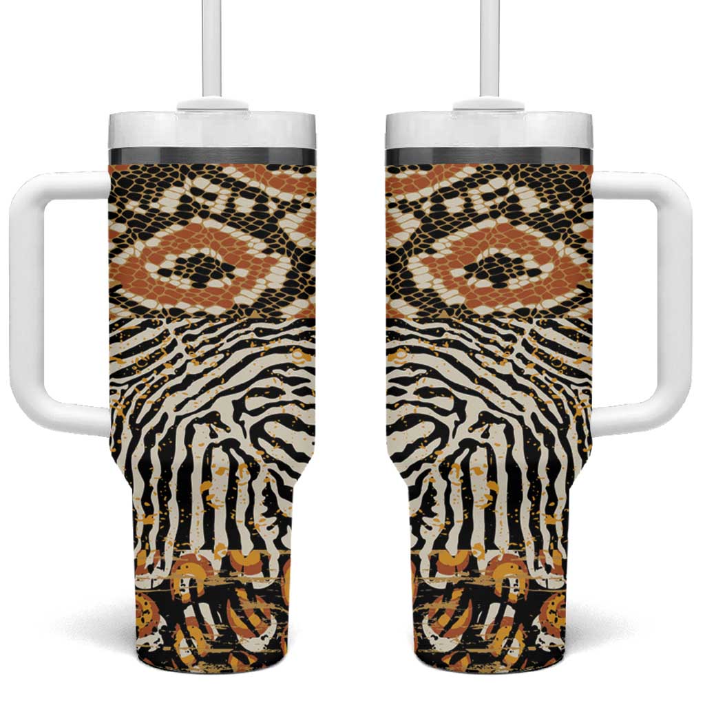 African Tribal Pattern With Wild Animal Skins Tumbler With Handle