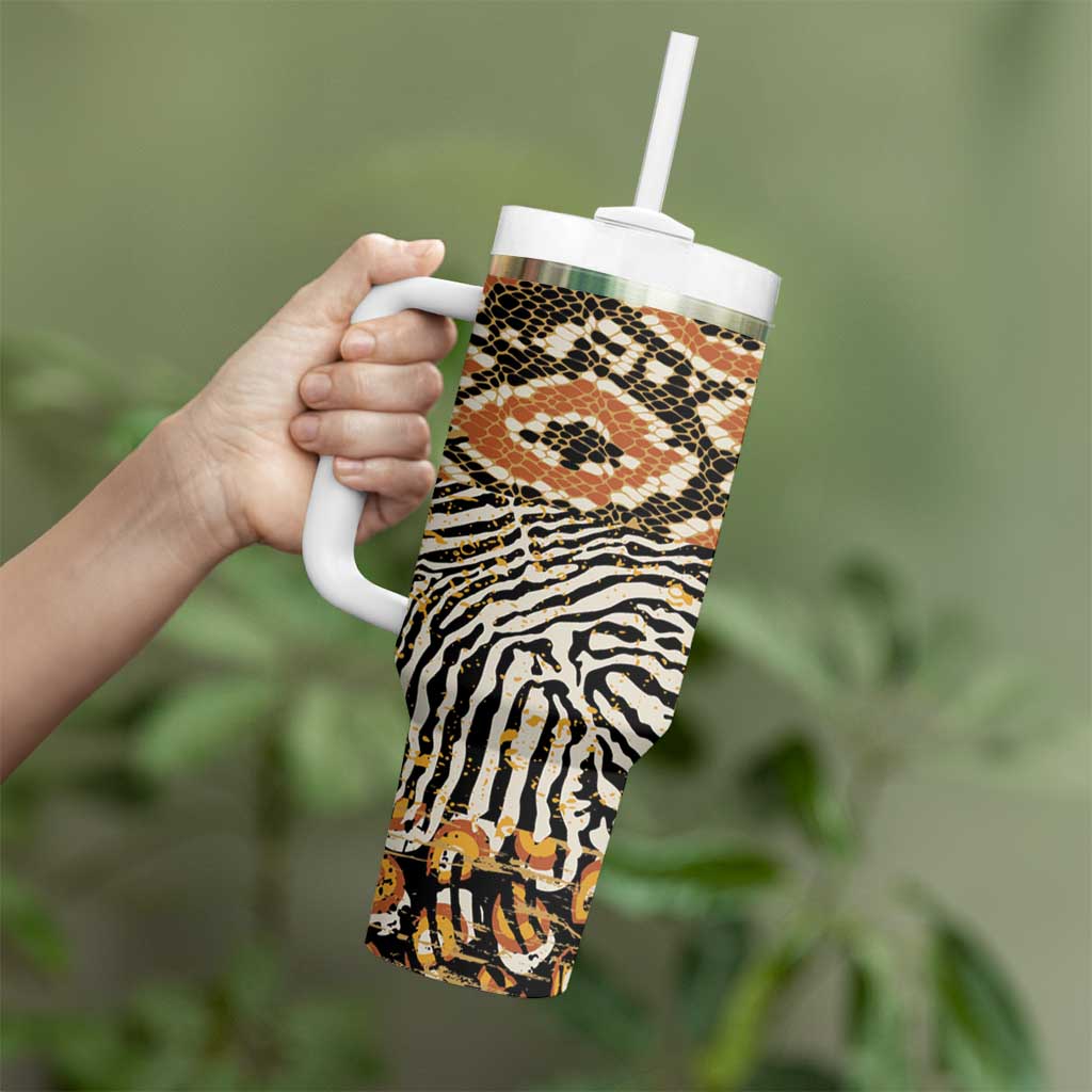 African Tribal Pattern With Wild Animal Skins Tumbler With Handle