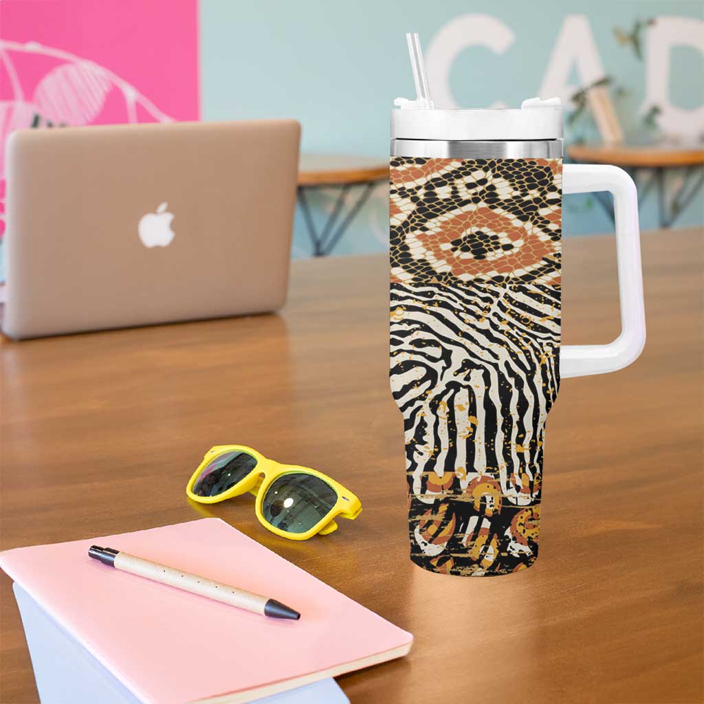 African Tribal Pattern With Wild Animal Skins Tumbler With Handle