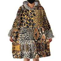 African Tribal Pattern With Wild Animal Skins Wearable Blanket Hoodie