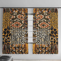 African Tribal Pattern With Wild Animal Skins Window Curtain