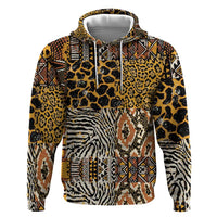 African Tribal Pattern With Wild Animal Skins Zip Hoodie